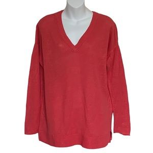 Eileen Fisher Organic Linen V-Neck Pullover Sz S